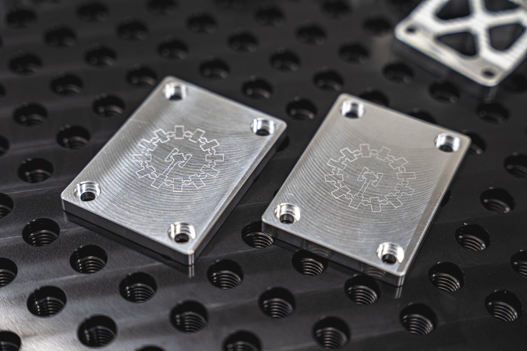 Metal plates with engraved designs